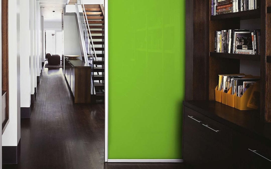 Green Sliding Door Room Divider